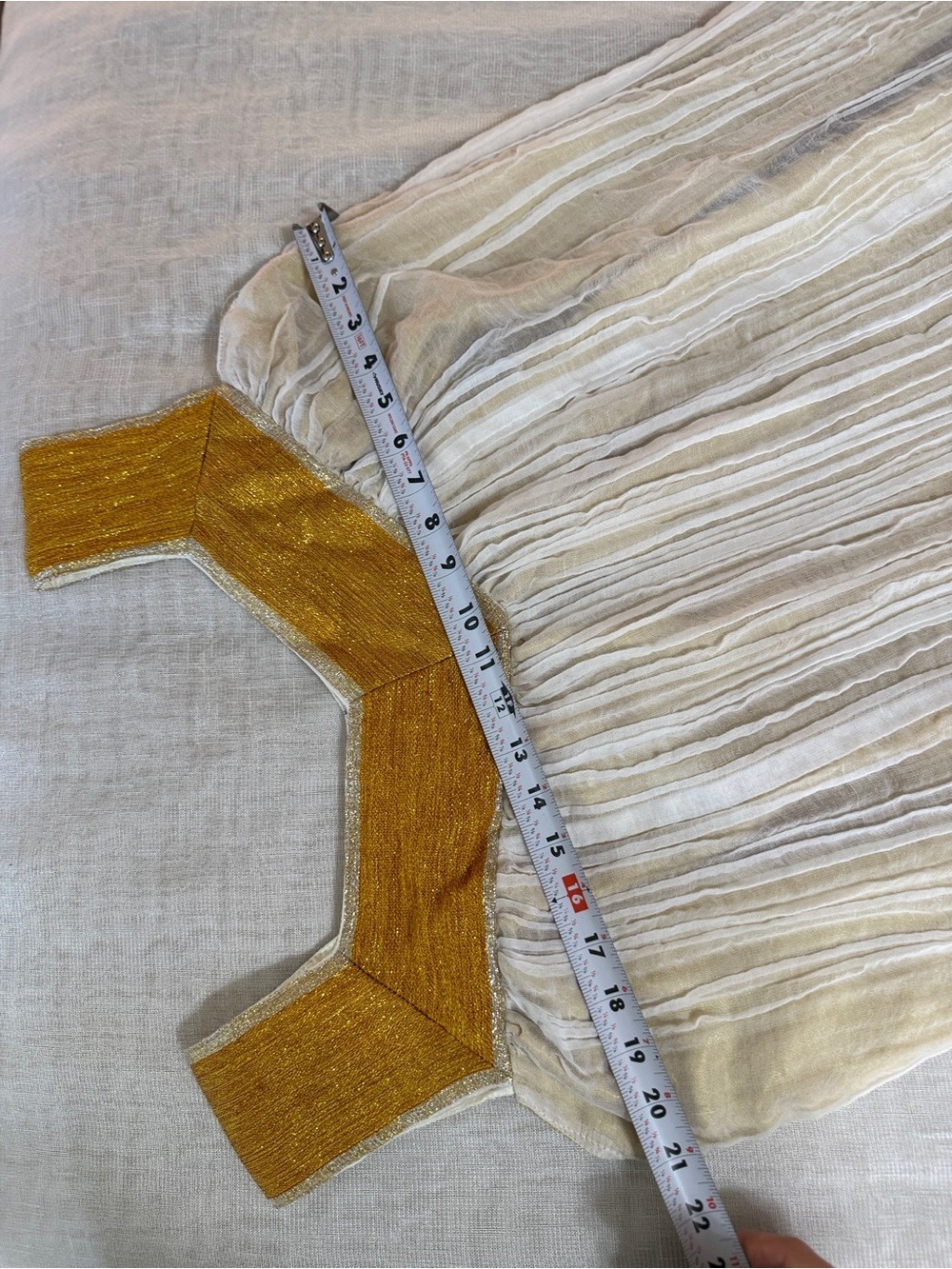 π Greek Goddess White and Gold Maxi Dress with Sash - Picture 9 of 11